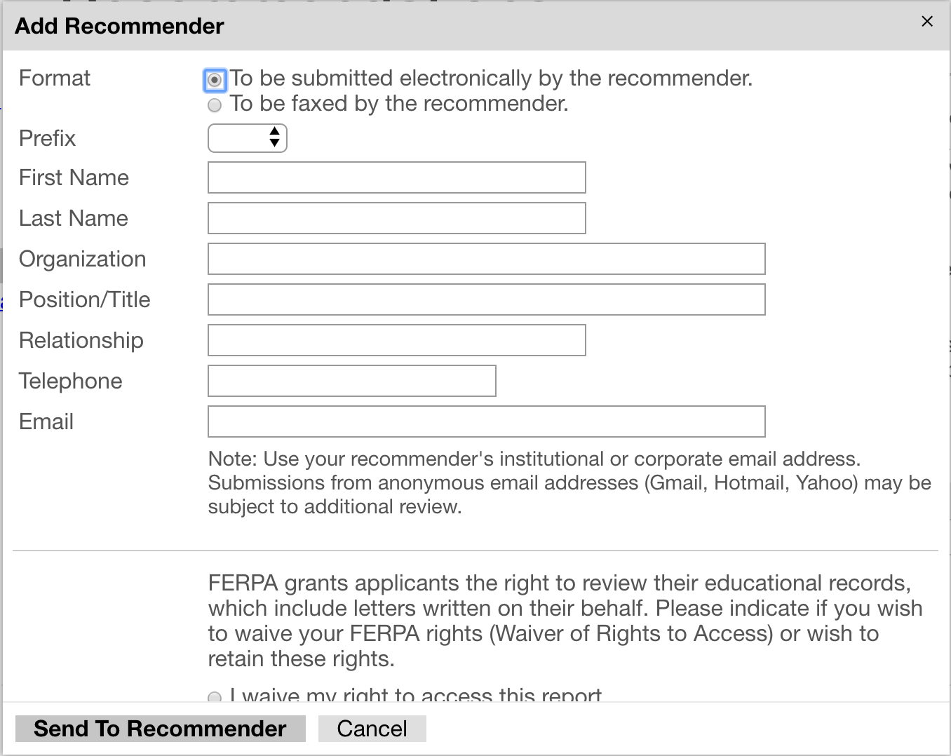 Recommendation Information