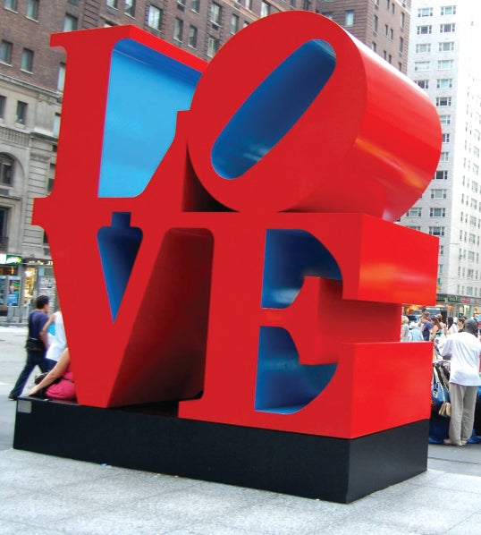 LOVE sculpture by Robert Indiana in Midtown, New York.